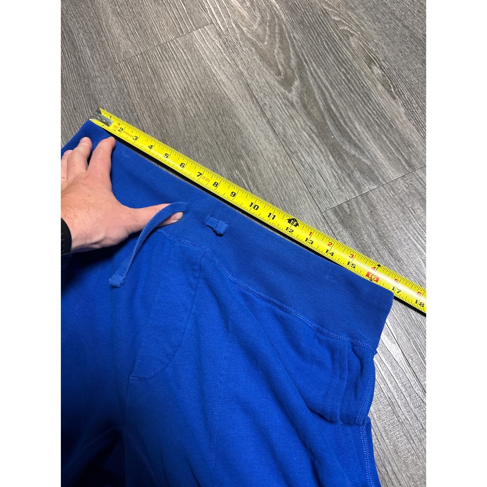 Polo Ralph Lauren Mens Blue Fleece Jogger Sweatpants Orange Pony Size Large - Picture 6 of 7